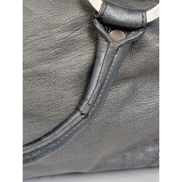 KENNETH Cole Leather Off The Cuff Satchel Bag Grey Pewter - Picture 7 of 11